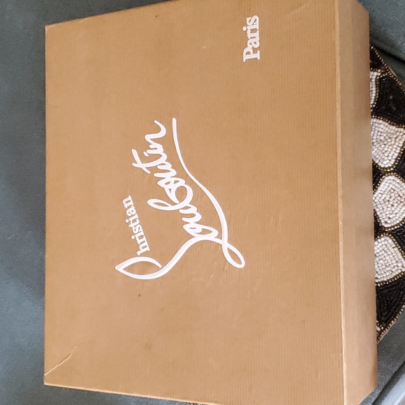 Christian Louboutin Metallic Spike Lady Peep 38.5/ US 8 Cork Multicolor - Picture 10 of 13